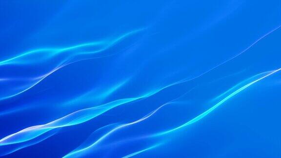 蓝色彩色能量波三维动画循环背景
