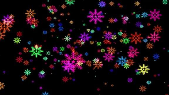 雪晶体冬季粒子动画运动图形