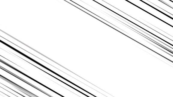 在黑白背景上移动对角速度线漫画动画动作线运动4k