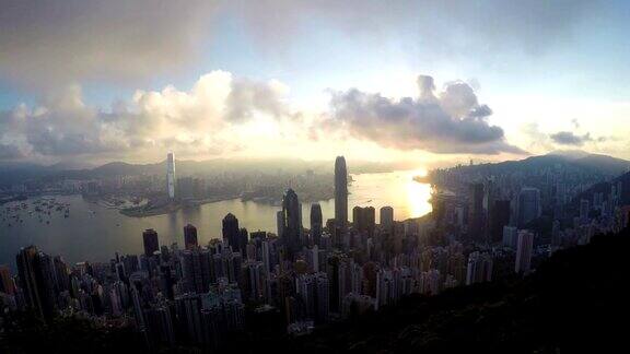 高清延时拍摄香港太平山顶