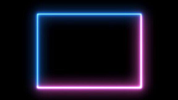 抽象霓虹灯led方块边框未来的彩色渲染
