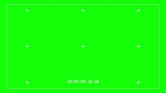 录像画面绿屏时间码相机取景器数字叠加显示(从00:00:00开始到00:00:00结束)