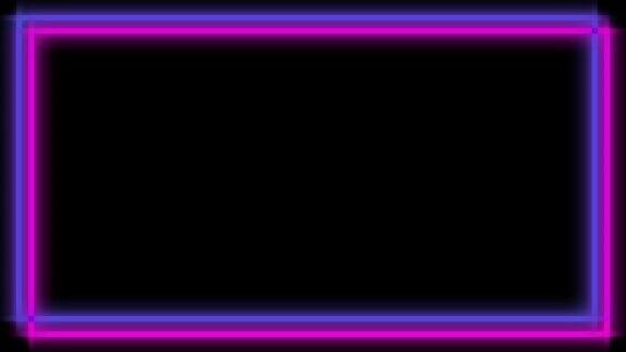 紫色霓虹框架上的黑色背景