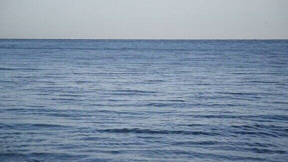 平静的蓝色海洋或有小波浪的海洋
