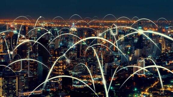 全球化智能数字城市抽象显示连接网络
