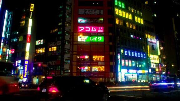 在新宿南侧许多日本霓虹灯的夜景逐渐缩小
