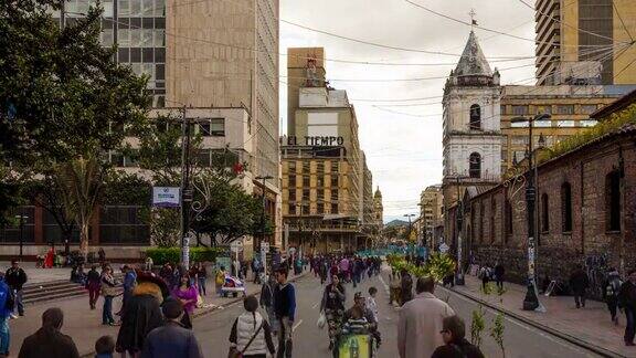 哥伦比亚波哥大市中心的时光流逝