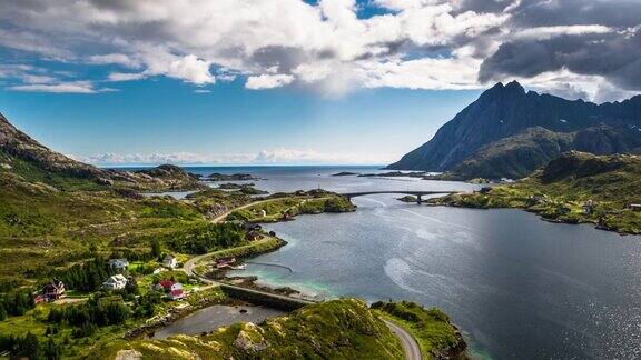 航拍:罗浮敦群岛海岸线北欧-挪威