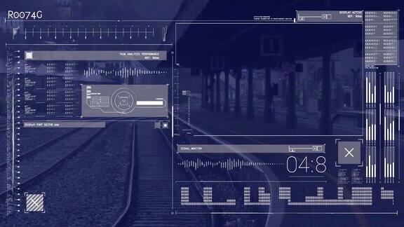 火车站屏幕上数据处理的动画