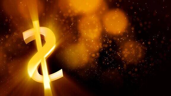 闪闪发光的美元符号和金粉