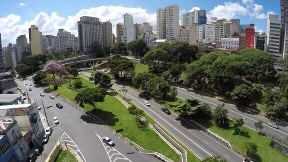 在São圣保罗巴西交通鸟瞰图