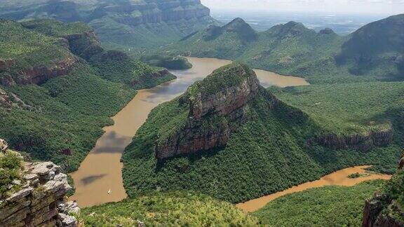 南非著名的布莱德河峡谷的风景时光流逝