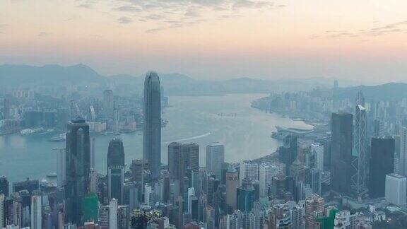 4K时间推移:俯视图香港