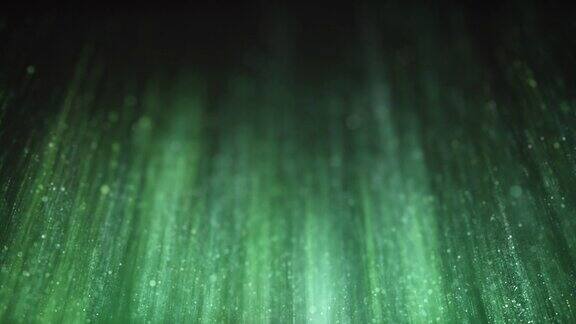 穿过闪闪发光的粒子飞行-绿色版本可循环-抽象背景