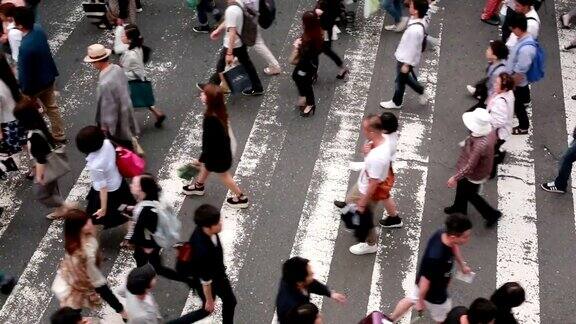 俯瞰大阪的一个十字路口
