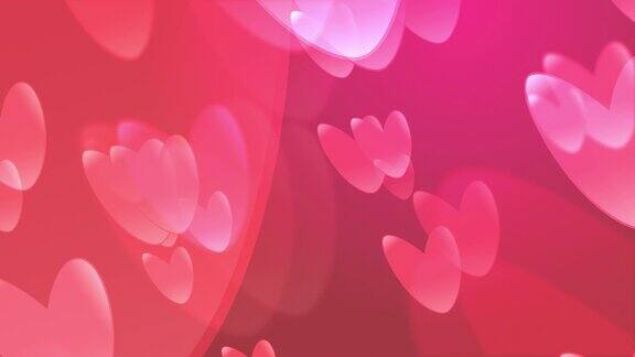 移动粒子环-红色背景上的心脏粒子