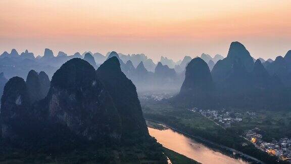 桂林山水自然景观航拍