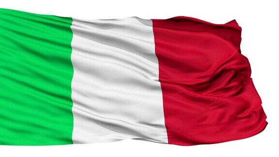 孤立飘扬的意大利国旗