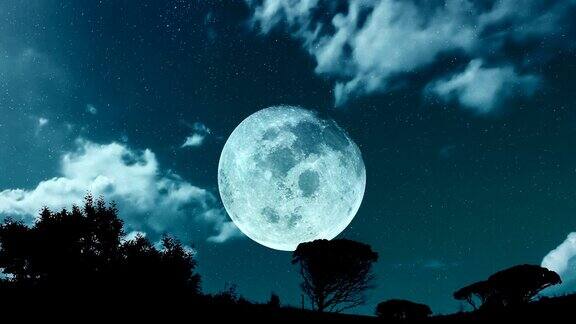 晚上的大月亮