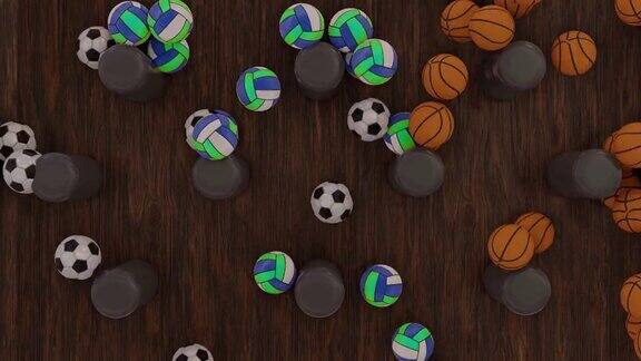 足球、篮球和排球的球类游戏