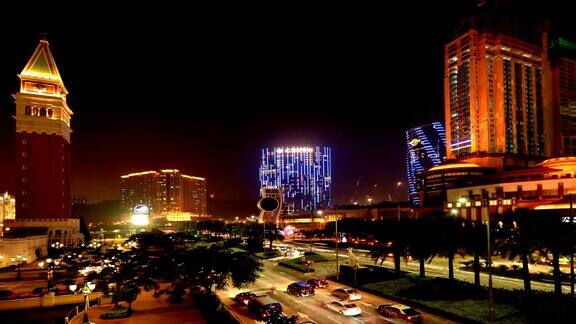 中国澳门2014年11月26日:中国澳门的赌场夜景