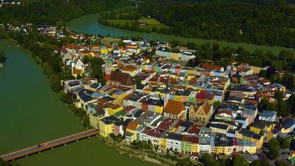 鸟瞰图的城市瓦瑟堡客栈在巴伐利亚