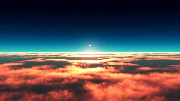 飞越云层日落4k