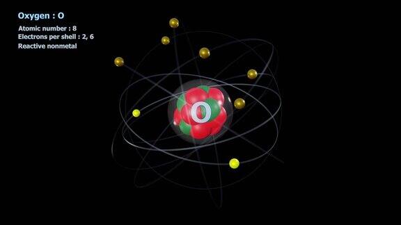 在无限轨道旋转中有8个电子的氧原子