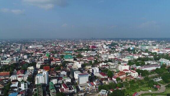 从空中俯瞰老挝万象