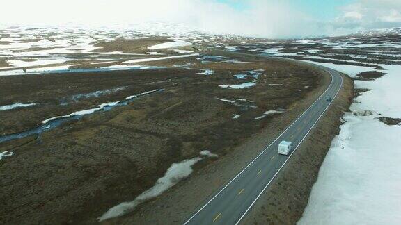 航拍北极圈公路