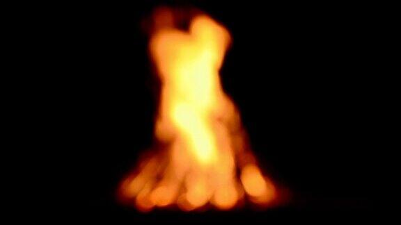 火和火焰的焦点晚上拍摄