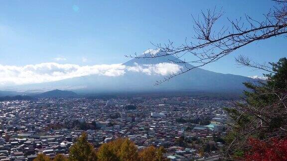 富士山鸟瞰图藤吉田日本