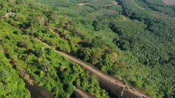 泰国布干省富星山森林鸟瞰图