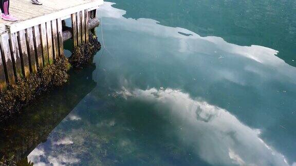 挪威-理想的峡湾倒影在清澈的水中