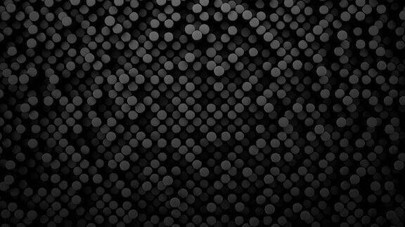 无缝循环黑色数字技术背景与钢电池3d抽象插图