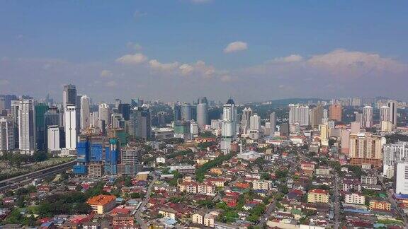 晴朗的一天吉隆坡城市中心生活街区空中全景4k马来西亚