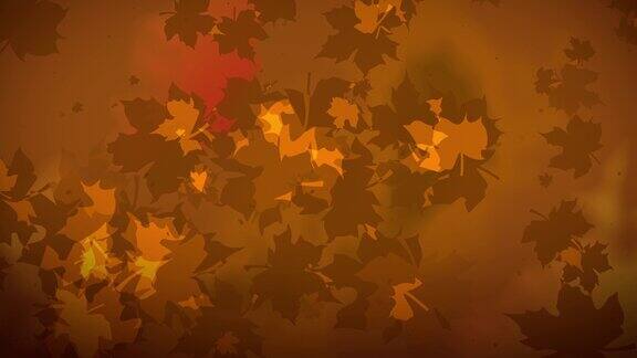 棕色抽象圆形秋天背景与落叶