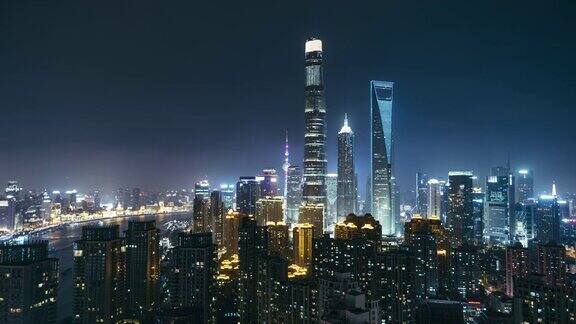 高角度上海夜景中国上海
