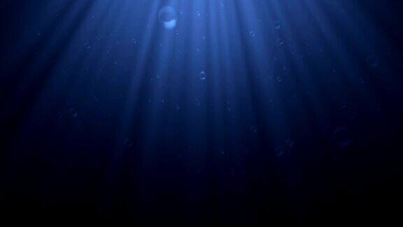 高质量的循环动画海浪从水下漂浮的浮游生物光线照进来伟大的流行海洋背景(无缝循环高清高清晰度1080p)