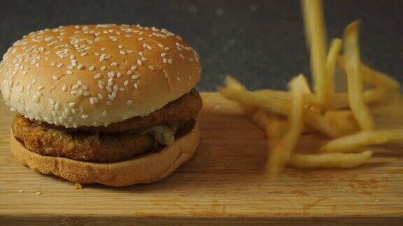 汉堡天堂视频令人垂涎欲滴的酥脆薯条快餐