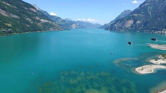 卢塞恩湖鸟瞰图靠近阿尔特多夫在瑞士中部
