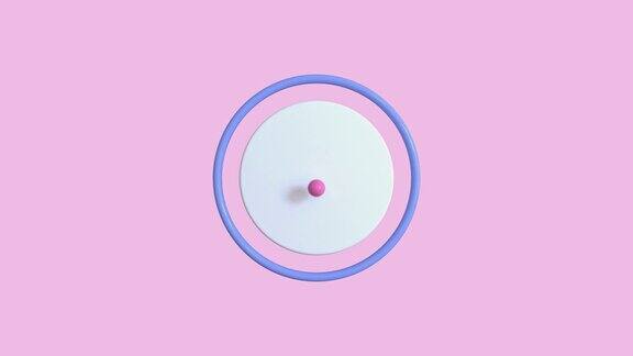 粉色场景几何圆形状抽象运动图形3d渲染