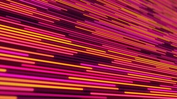 未来主义的霓虹线条抽象的几何定向背景丰富多彩的现代光谱荧光灯数据流光纤4k运动库存视频