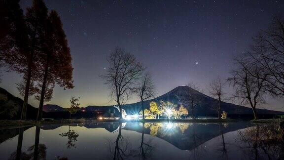 星径延时:富士山日出藤本Para露营