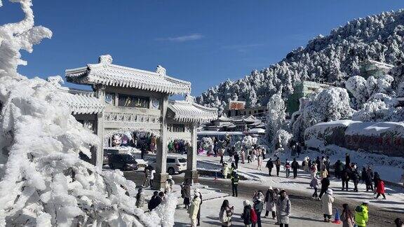 雪中美景旅游南方雪景自然风光