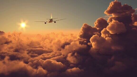 飞机在云层上飞行
