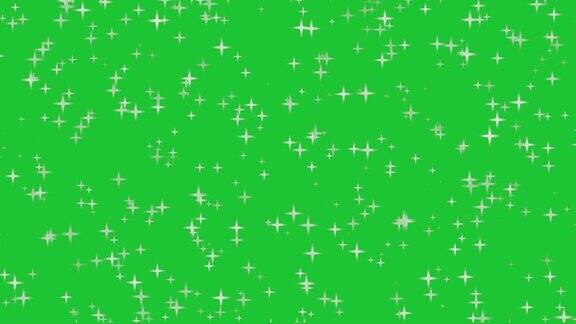 闪亮的魔术明星运动图形与绿色屏幕背景4k动画