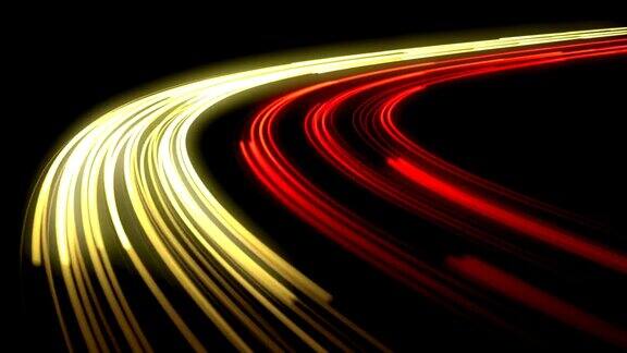 高速公路灯光的美丽景色铃声制作成循环播放3d动画时间流逝