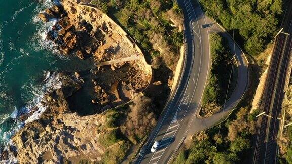 无人机拍摄托斯卡纳海岸公路