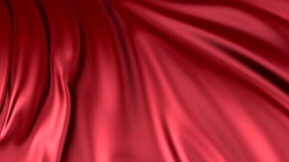 红布或红绸布在风中缓慢飘扬